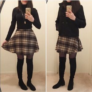 Anerican Apparel Plaid Brown Skirt
